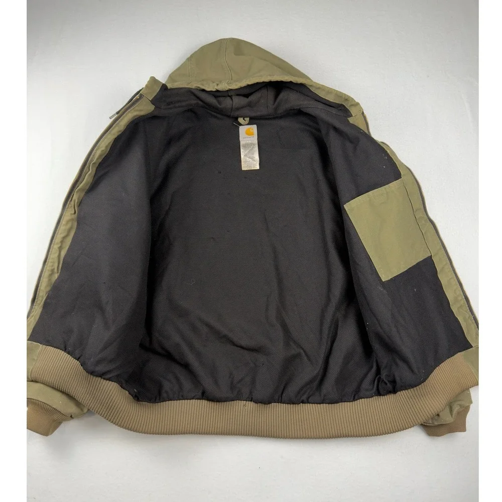 Carhartt J168 LOV Olive Green Thermal Lined Duck Active Jacket Mens XL Regular